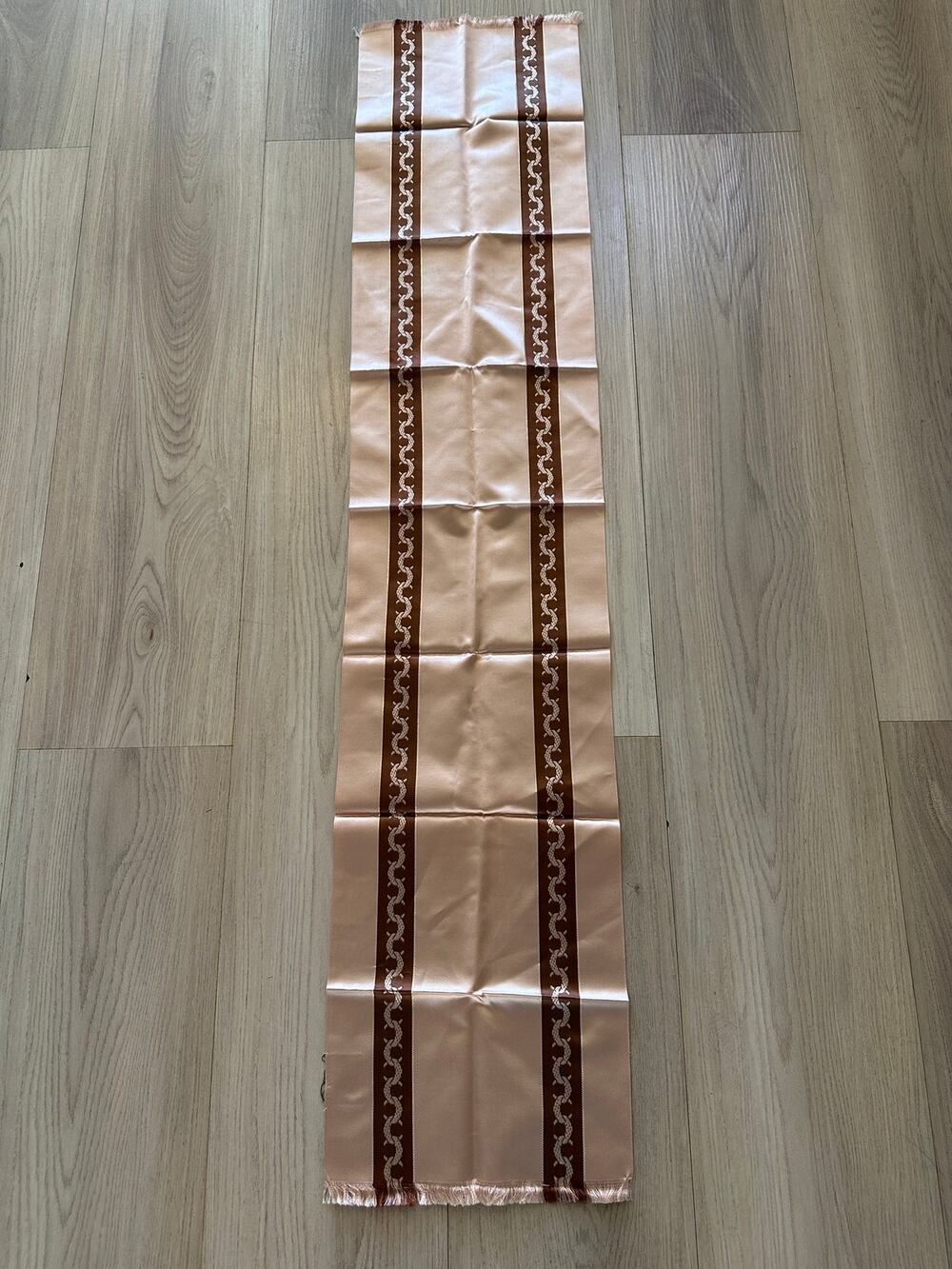 VTG Vanette Creations France Woven Table Runner Dresser Scarf Champagne 44